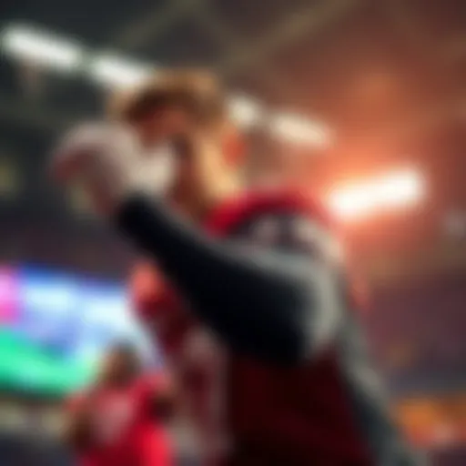 High-performance Under Armour arm sleeves in action during a competitive game