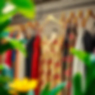 Variety of sun dresses hanging in a boutique