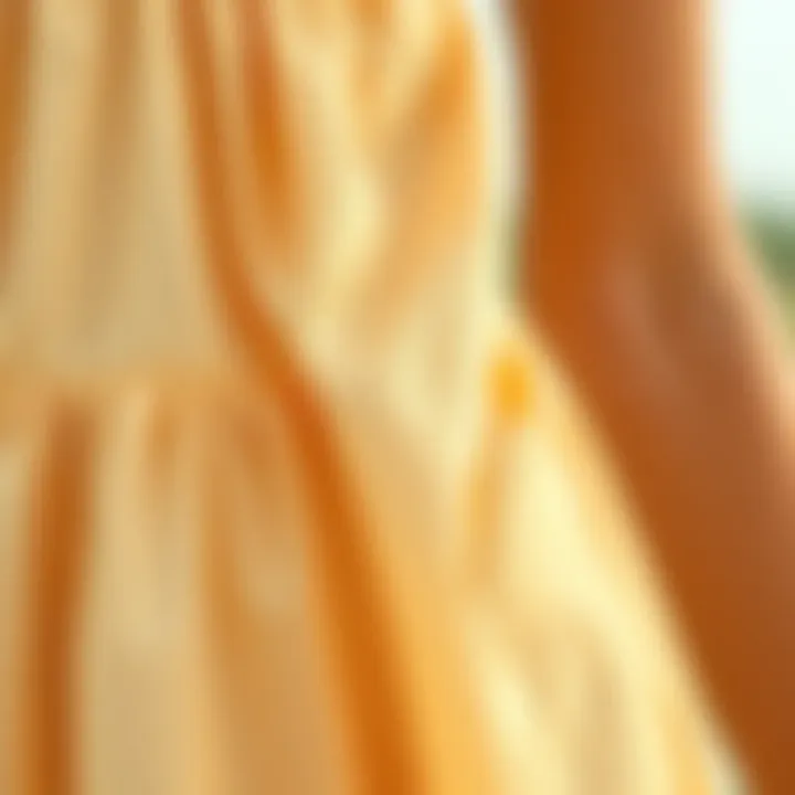 Close-up of sustainable fabric used in sun dress