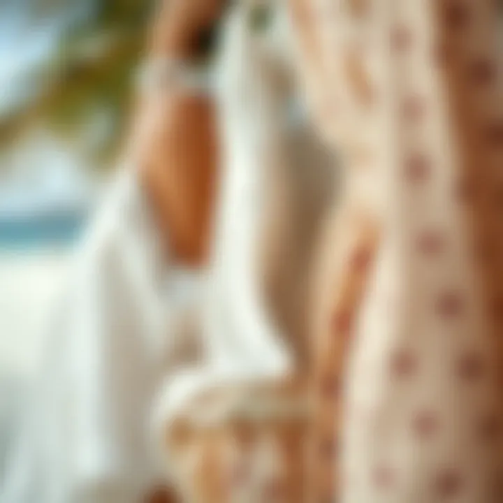 Close-up of sustainable fabric choices for beach wear