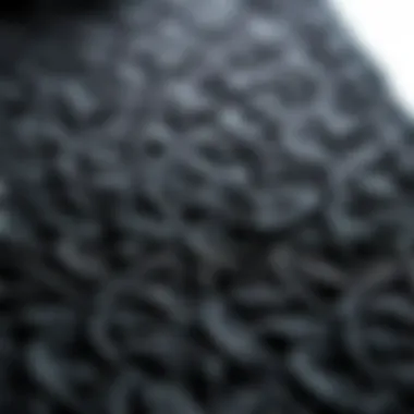 Close-up of intricate patterns on a bath mat