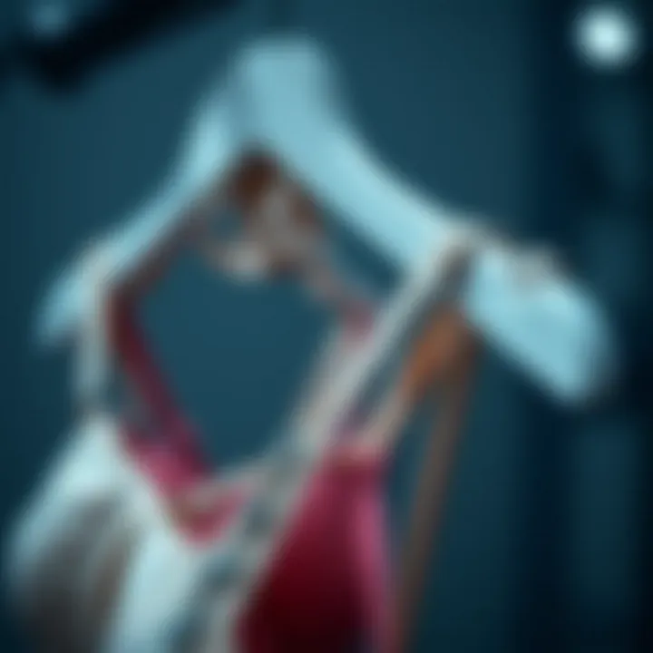 Close-up of a bra hanger organizer made of durable fabric