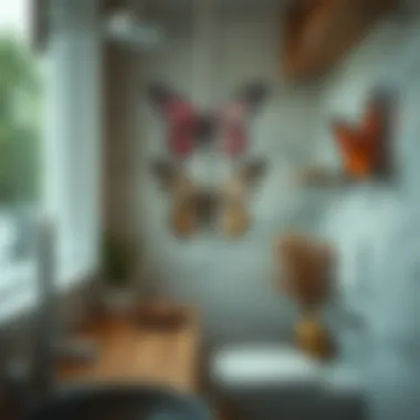 Butterfly Shower Hooks Enhancing Bathroom Decor Stylish bathroom decor featuring butterfly shower hooks