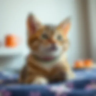 Cat Engaged with Safe Hair Tie A cat playing with a safe hair tie