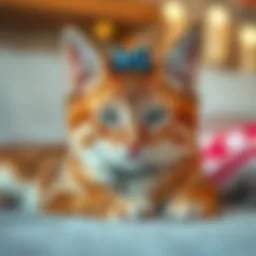 Soft fabric hair ties designed for cats