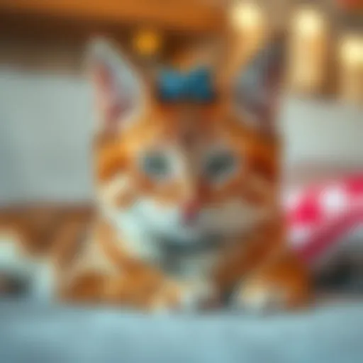 Soft fabric hair ties designed for cats