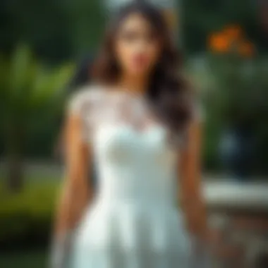 Stylish lace dress ideal for bridal shower