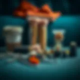 Upholstery repair kit components neatly arranged