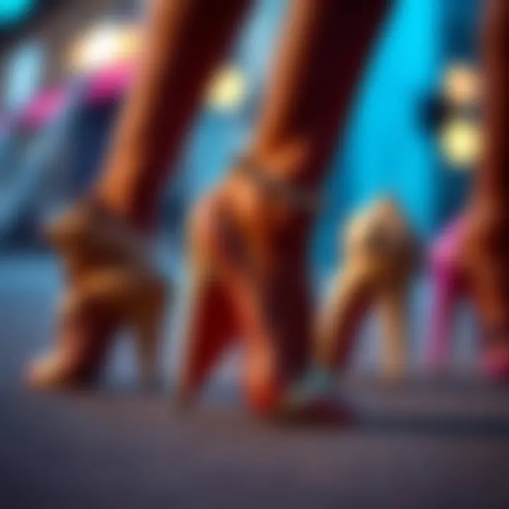 Evolution of Cone Heels Historical evolution of cone heels illustrated through various designs