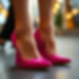 A stylish pair of cone heels showcasing unique design elements