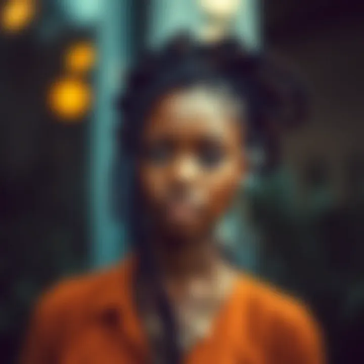 Woman confidently wearing stylish braided wig