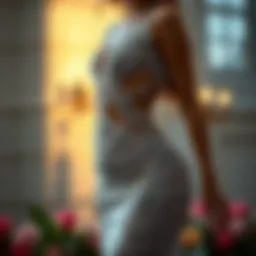 Elegant cut out mermaid dress showcasing intricate design details