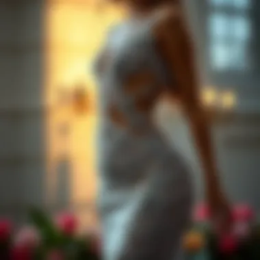 Elegant cut out mermaid dress showcasing intricate design details