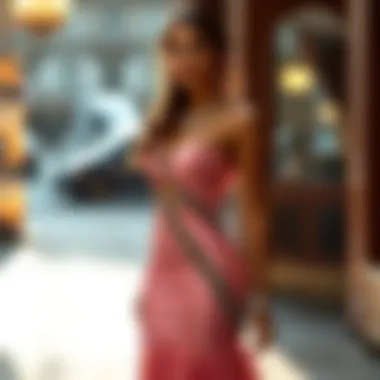 Stylish cut out mermaid dress accessorized for a formal event