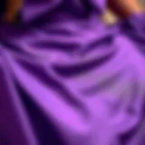 Close-up of a Daphne costume's signature purple dress