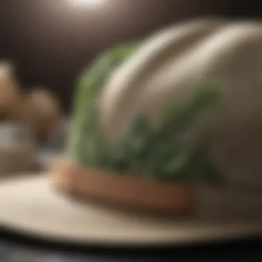 Close-up of eco-friendly materials used in disposable hats