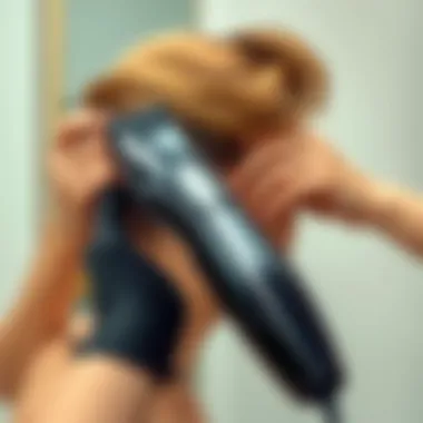 A step-by-step guide illustration on using a hair trimmer effectively.