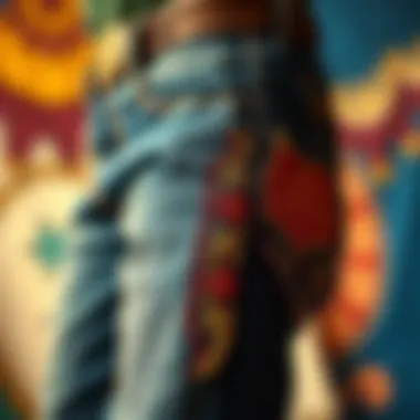 Vintage western jeans with ornate stitching