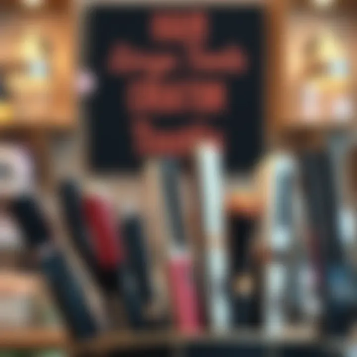 Stylish display of various hair straightening tools