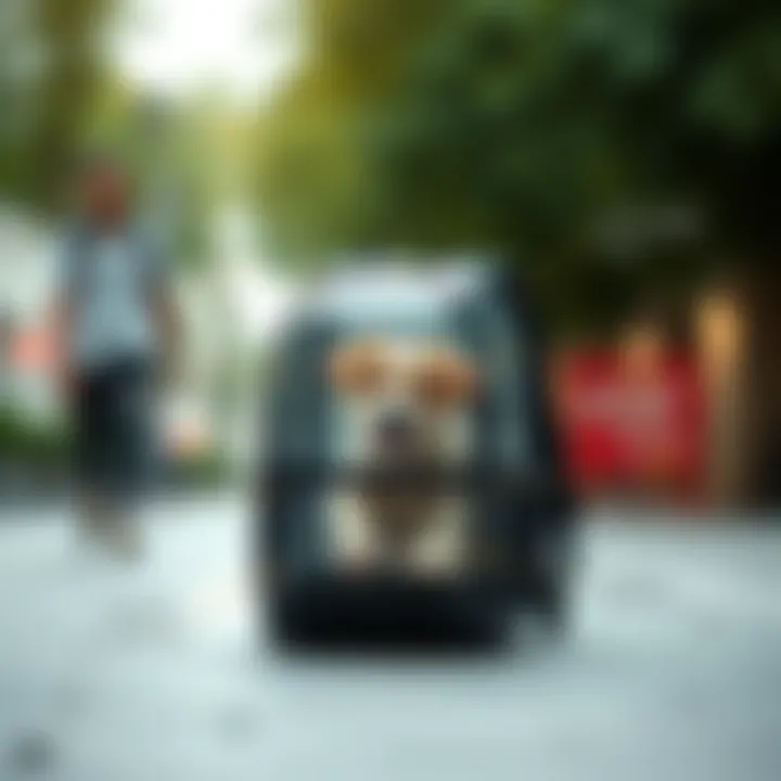 Safety Features of Clear Carrier An illustration of a clear pet carrier backpack meeting safety standards with highlighted features.