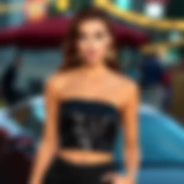 Versatile Styling Options with a Tube Top Fashionable styling options featuring the black sequin tube top