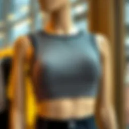A stylish bandage crop top showcased on a mannequin