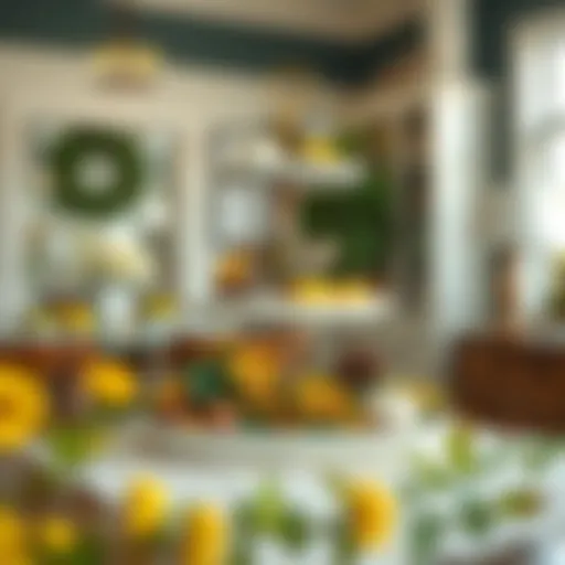 Charming Bee-Themed Tiered Tray Charming bee-themed tiered tray adorned with seasonal decor