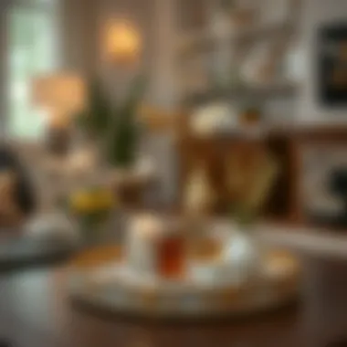 Stylishly Decorated Bee Tiered Tray Stylishly decorated bee tiered tray in a cozy living space