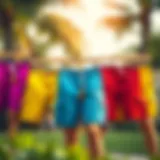 A stylish set of Bermuda walking shorts displayed in various colors