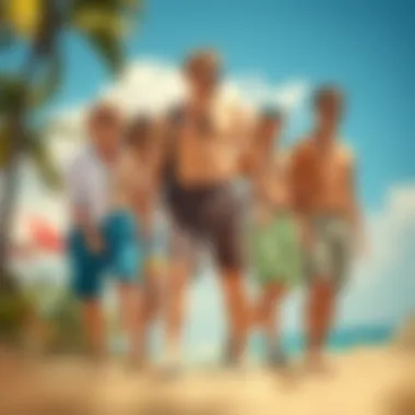 A historical timeline showing the evolution of Bermuda walking shorts