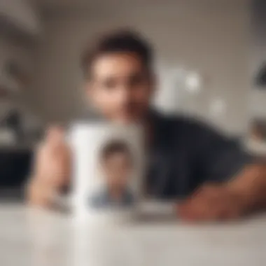 A personalized coffee mug with a custom photo of father and child