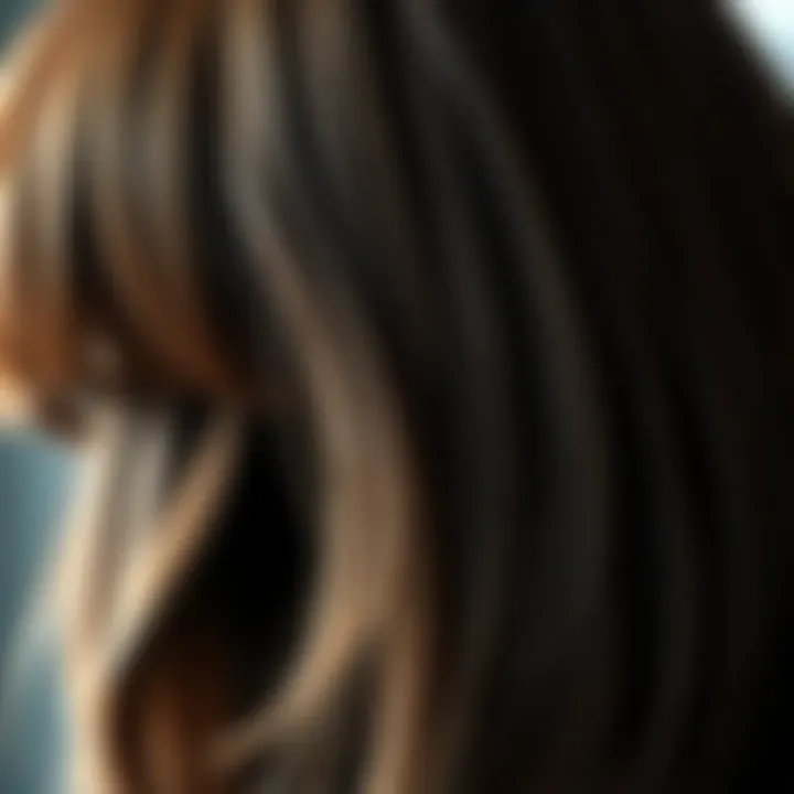 Close-up of a brown bob wig with bangs highlighting texture and color variations