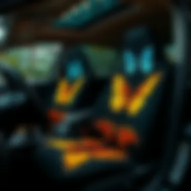 Stylish Interior with Butterfly Car Seat Covers Stylish car interior with butterfly seat covers enhancing aesthetic appeal