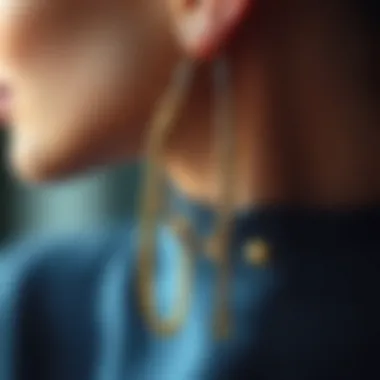 Stylish earrings featuring chains in modern fashion