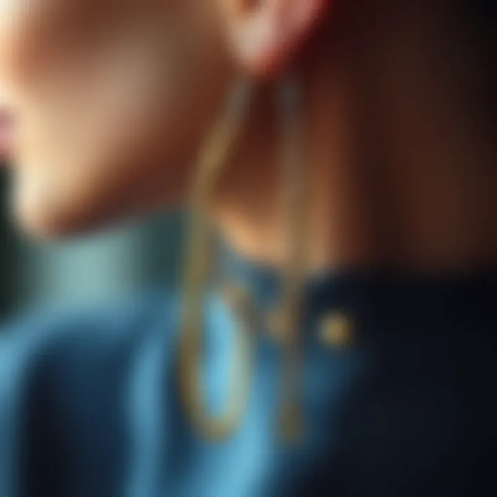 Stylish earrings featuring chains in modern fashion