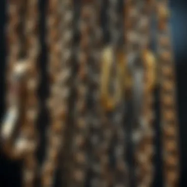 Variety of chains showcasing different textures