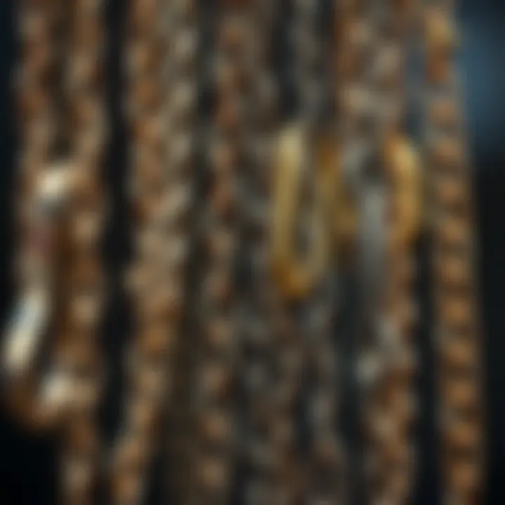 Variety of chains showcasing different textures