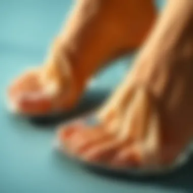 Close-up of materials used in clear small heel sandals