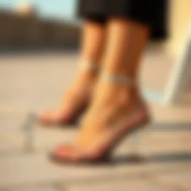 Versatile styling options for clear small heel sandals