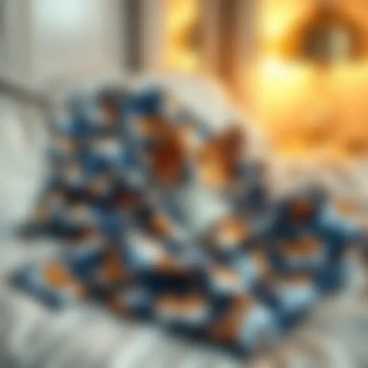 A cozy pair of corgi print pajamas displayed on a soft bed