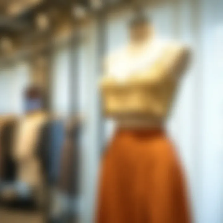 Chic solid bralette top and high split front skirt ensemble showcased on a mannequin