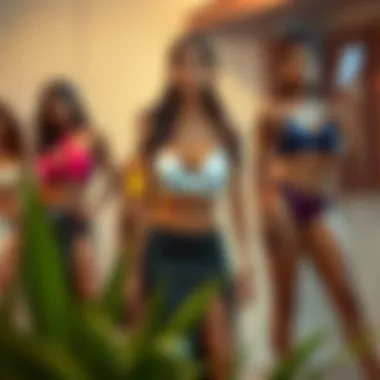 Diverse body types showcasing the versatility of the bralette and skirt set