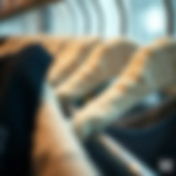 A close-up view of flocked non-slip hangers showcasing their texture and grip.