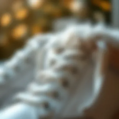 Close-up of eco-friendly materials used in fur lined tennis shoes