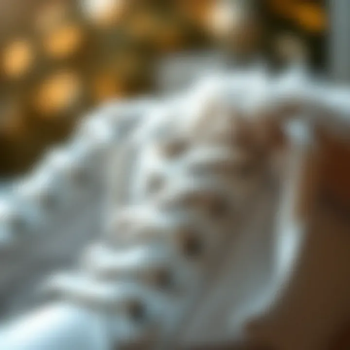 Close-up of eco-friendly materials used in fur lined tennis shoes