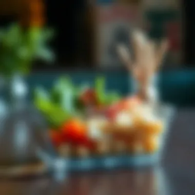 Eco-friendly glass bento box with fresh ingredients