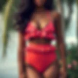 Elegant High Waist Ruffle Bottom Swimsuit Elegant high waist ruffle bottom swimsuit in vibrant colors