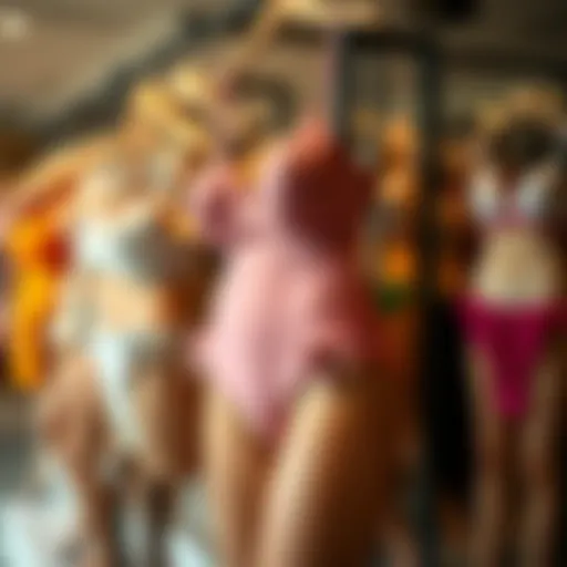 Chic collection of high-waisted bathing suit bottoms on display