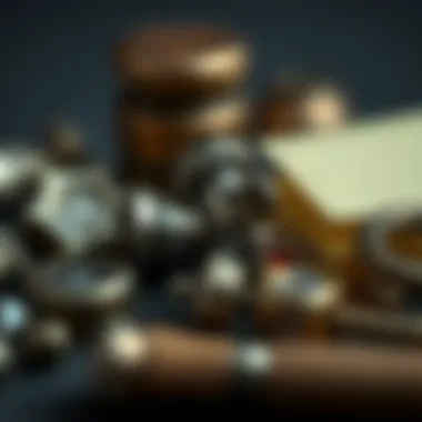 Close-up of various materials used in industrial piercing jewelry