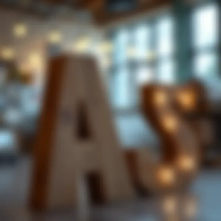 Artistic rendition of custom-designed large wood letter cutouts